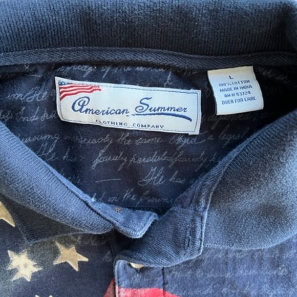 American Summer Clothing Co Mens Polo American Flag Patriotic Design Size XL - Picture 5 of 7